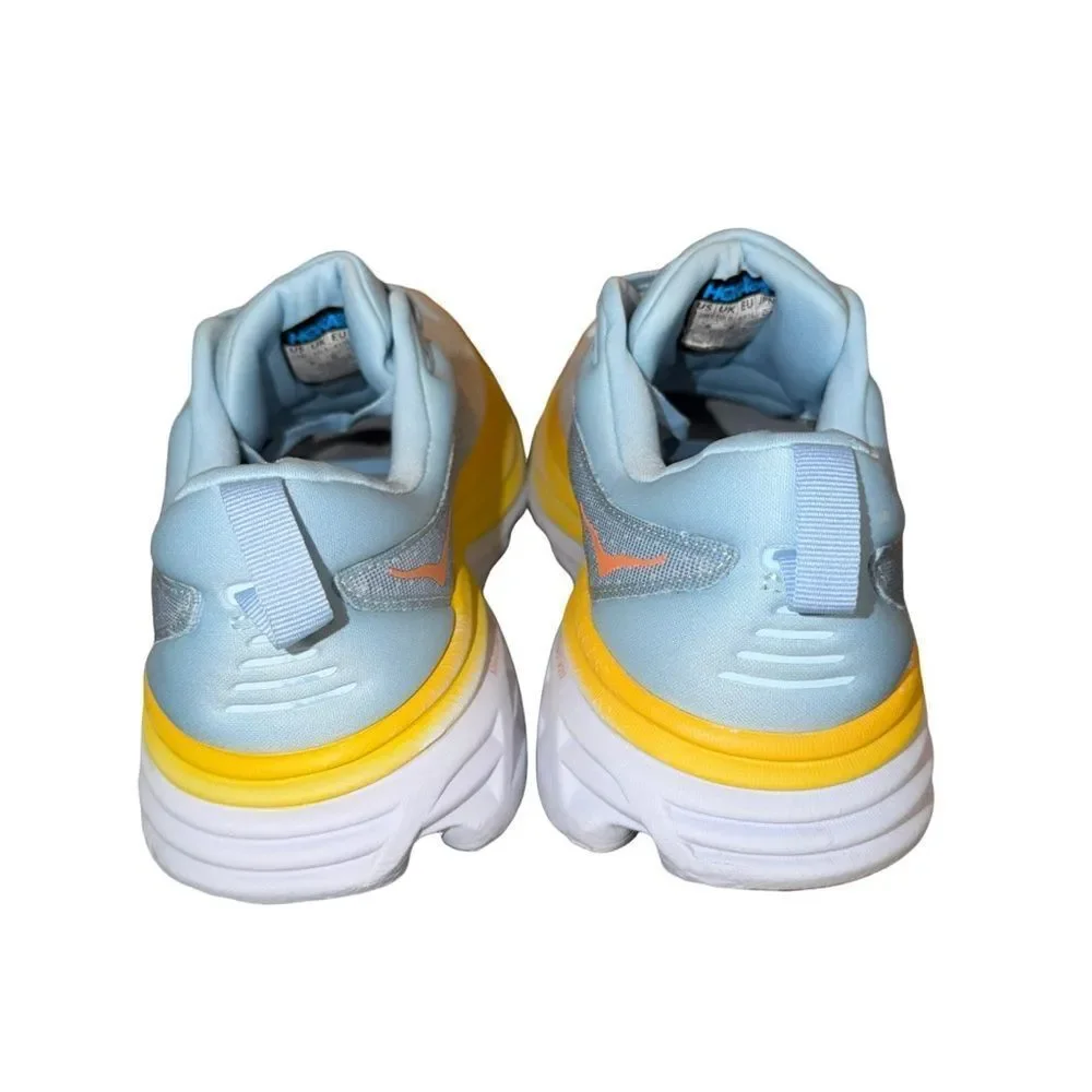 Hoka Bondi 8 Women's Light Blue and Yellow Running Shoe size 12 B